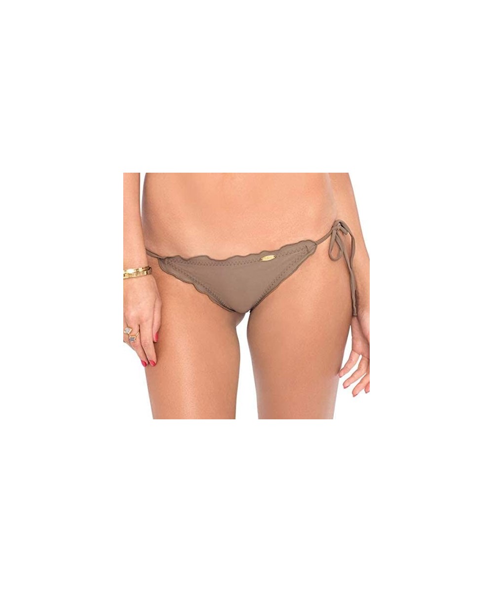 Bottoms Women's Cosita Buena Wavy Tie-Side Brazilian Bikini Bottom - Sandy Toes - C512MY0WRYS