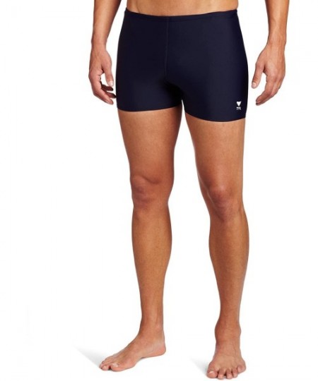 Racing Sport Men's Square Leg Short Swim Suit - Navy - C9112G383ZF