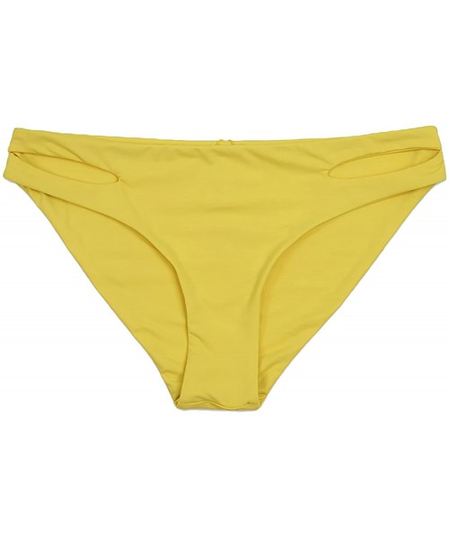 Bottoms Women's Seamless Cutout Moderate Coverage Bottom - Yellow - C718CY8LMWA