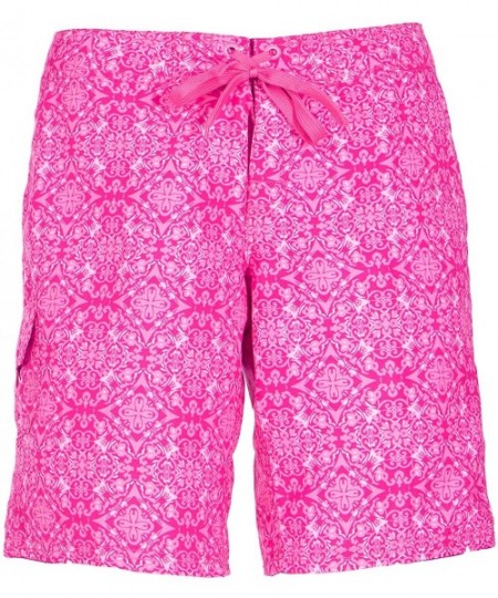 Board Shorts Women's Marina UPF 50+ Active Swim Board Short (Reg & Plus Sizes) - Juliette Pink - CZ127NA90X3