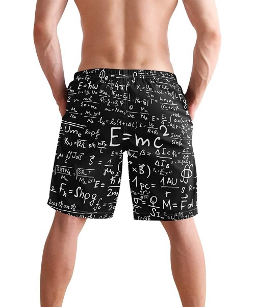 Racing Men's Swim Trunks Vintage American Flag Quick Dry Beach Board Shorts with Pockets - Mathematical Formula Equation - CL...