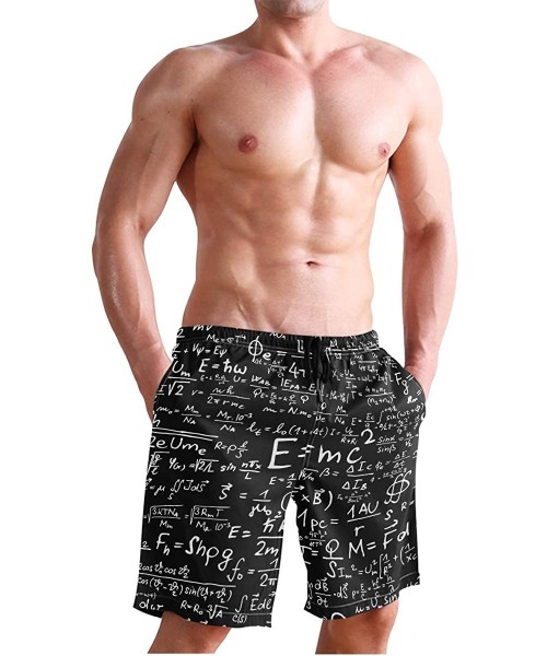 Racing Men's Swim Trunks Vintage American Flag Quick Dry Beach Board Shorts with Pockets - Mathematical Formula Equation - CL...