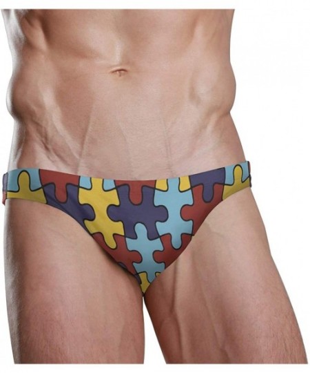 Briefs Men Swimwear Swim Bikini Briefs Barbados Flag Swimsuits Board Surf Shorts Trunks - Autism Awareness - CR18SOEQ3DX