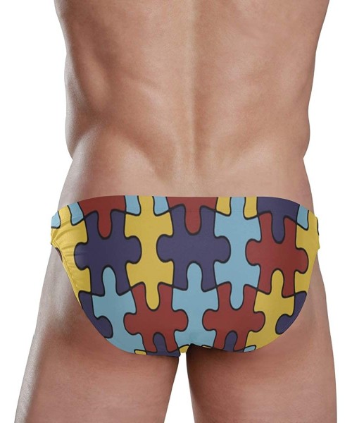 Briefs Men Swimwear Swim Bikini Briefs Barbados Flag Swimsuits Board Surf Shorts Trunks - Autism Awareness - CR18SOEQ3DX