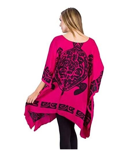 Cover-Ups Womens One Size Stylish Summer Poncho Cover Up - Pink - CE196YYCNAH