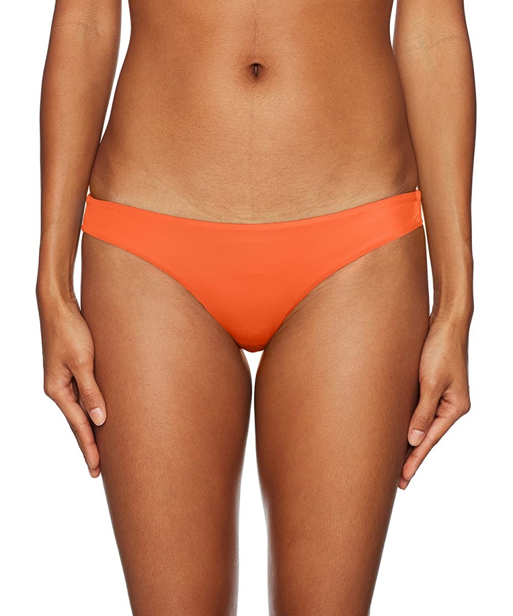 Sets Women's Solid Cheeky Bikini Bottoms - Chili - CS186Z4MSTS