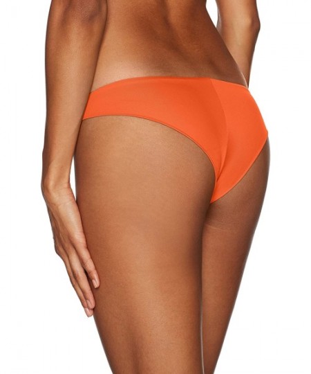 Sets Women's Solid Cheeky Bikini Bottoms - Chili - CS186Z4MSTS