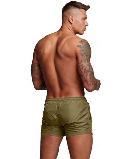 Board Shorts Mens Swimwear Sports Shorts Swim Trunks with Zipper Pockets - Khaki - CT18TORN6H2