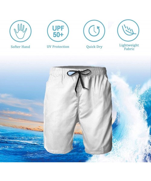 Board Shorts Men's Cheers Cock Rooster Drinking A Tankard Mug of Beer Swim Trunks Beach Board Shorts White - C118T2O9AOL