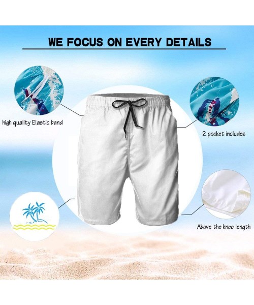 Board Shorts Men's Cheers Cock Rooster Drinking A Tankard Mug of Beer Swim Trunks Beach Board Shorts White - C118T2O9AOL