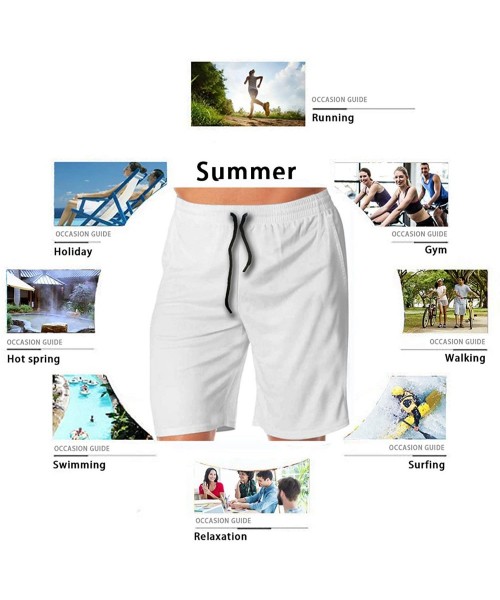 Board Shorts Men's Cheers Cock Rooster Drinking A Tankard Mug of Beer Swim Trunks Beach Board Shorts White - C118T2O9AOL