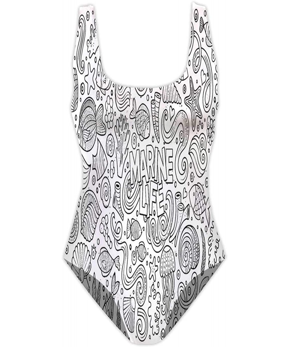 One-Pieces Hakuna Matata-Women One Piece Beachwear Swimsuit Floral Printed Swimsuit S - Multi 16 - C6190TKIWEL