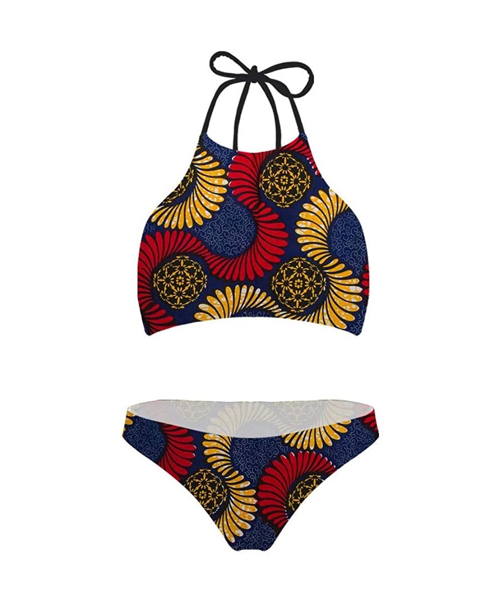 Sets Women Ethnic Tie Halter Padding Bikini 2 Piece Galaxy Swimsuit - Print 29 - C218NKWALGG