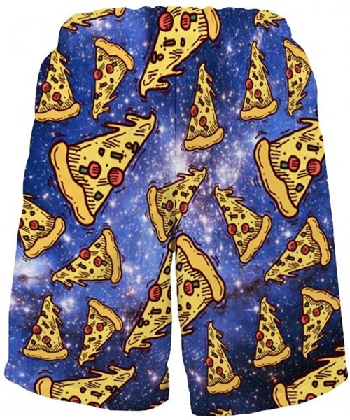 Board Shorts Men's Fashion Quick Dry Swim Trunks- Mesh Lining Board Shorts Swimwear - Pizza in Space Cool - CU19042SLA8