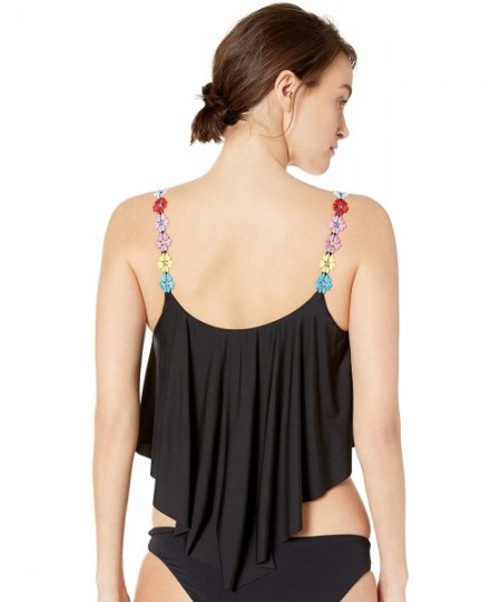 Cover-Ups Women's Crop Top Swimsuit Cover Up - Say Anything Jet Black - CS18HRE0Z8K