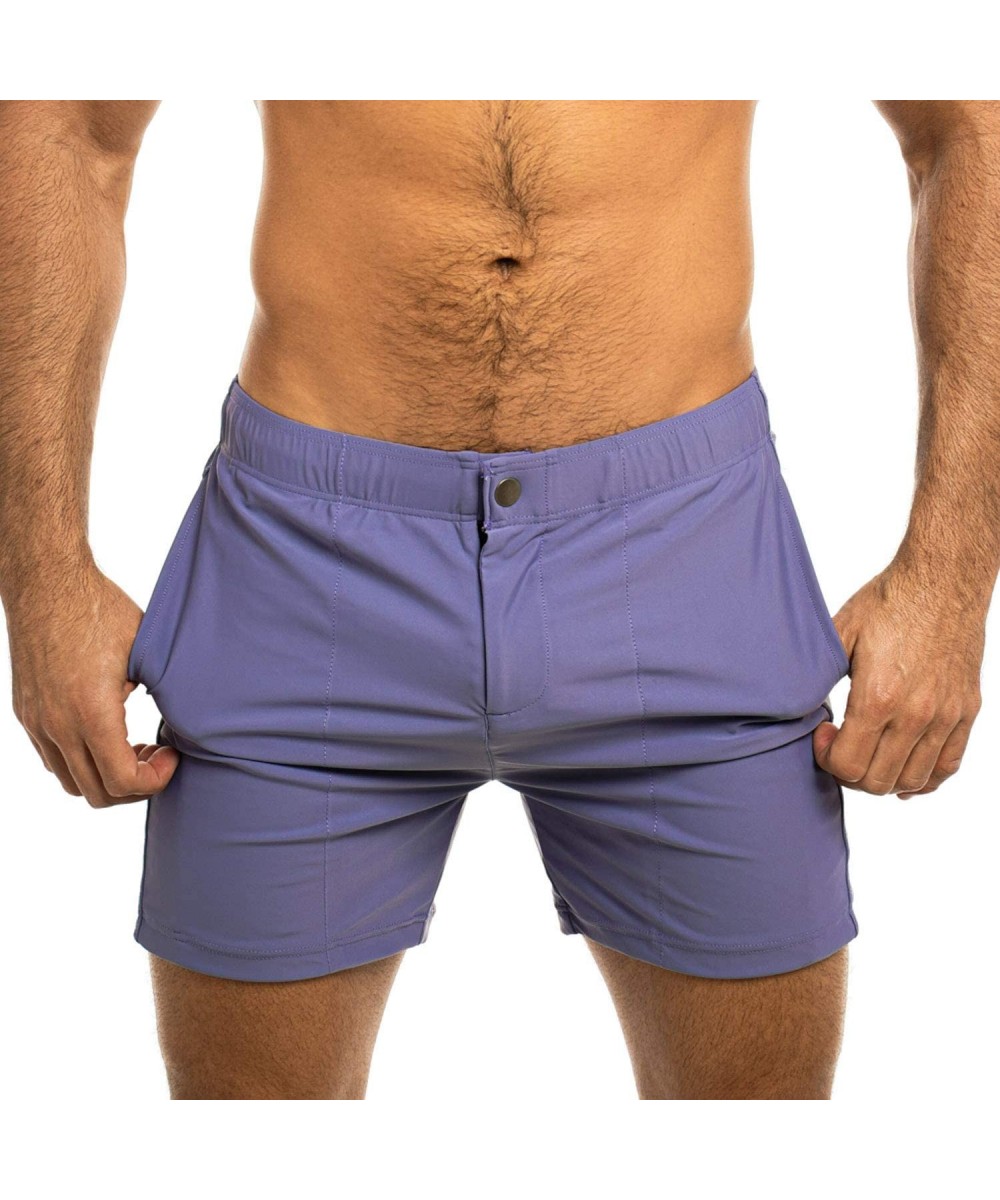 Briefs Swimwear Men Swim Boxer Trunks Brief Bikini Swimsuits Surf Bathing Suits - Purple - CO199XQN7LS