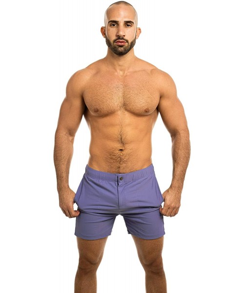 Briefs Swimwear Men Swim Boxer Trunks Brief Bikini Swimsuits Surf Bathing Suits - Purple - CO199XQN7LS