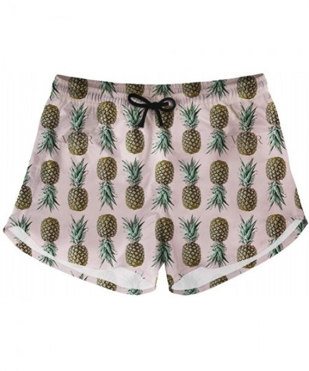 Board Shorts Womens Tropical Plants Print Beach Shorts Summer Swimwear Board Short Trunks Quick Dry - Pineapple+ - C5194N253YD