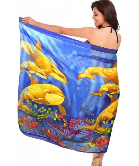 Cover-Ups Women's Swimsuit Cover Up Beach Wrap Skirt Hawaii Sarongs Full Long F - Blue_s853 - CQ188HQM5S6