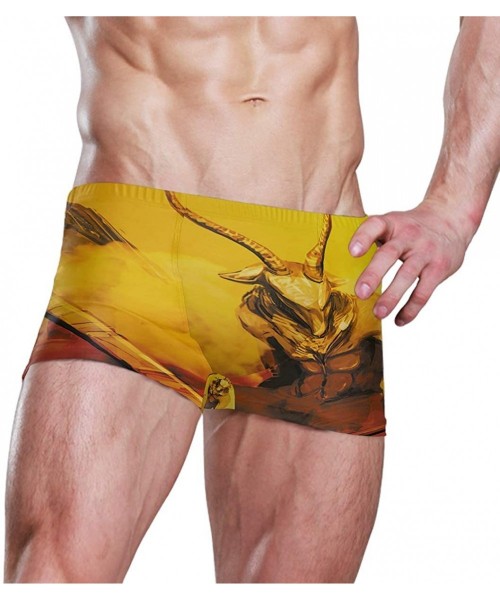 Briefs Autism Awareness Puzzle Piece Men's Swim Trunks Square Leg Swimsuit Swimwear Boxer Brief - Baphomet Golden Engineer - ...