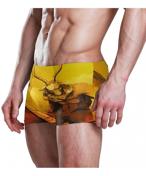 Briefs Autism Awareness Puzzle Piece Men's Swim Trunks Square Leg Swimsuit Swimwear Boxer Brief - Baphomet Golden Engineer - ...