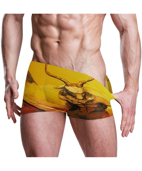 Briefs Autism Awareness Puzzle Piece Men's Swim Trunks Square Leg Swimsuit Swimwear Boxer Brief - Baphomet Golden Engineer - ...