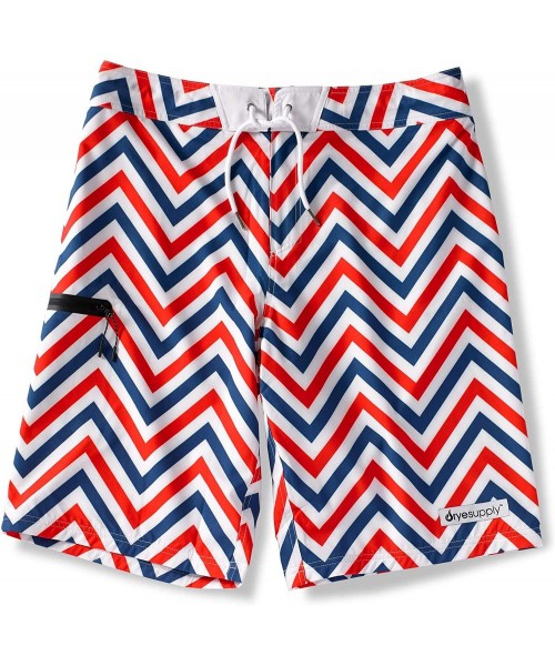 Board Shorts The Boardshort - Fully Lined Premium Men's Swimwear - Red- White- Blue - CB185WQ09DE