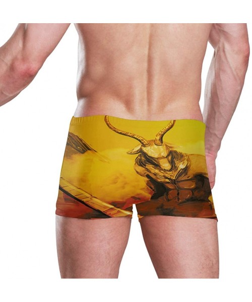 Briefs Autism Awareness Puzzle Piece Men's Swim Trunks Square Leg Swimsuit Swimwear Boxer Brief - Baphomet Golden Engineer - ...