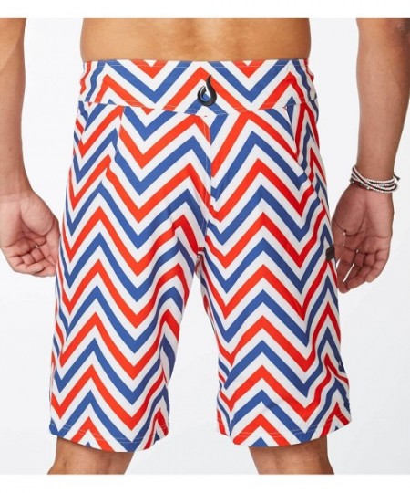 Board Shorts The Boardshort - Fully Lined Premium Men's Swimwear - Red- White- Blue - CB185WQ09DE