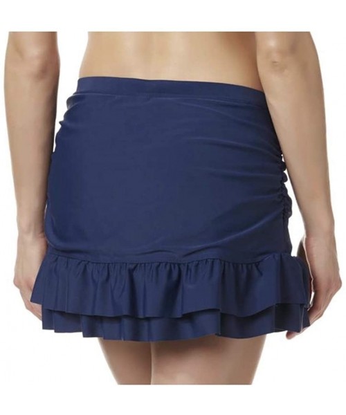 Tankinis Women's Ruffle Swim Skirt - Medieval Blue - CK19D3ICWLR