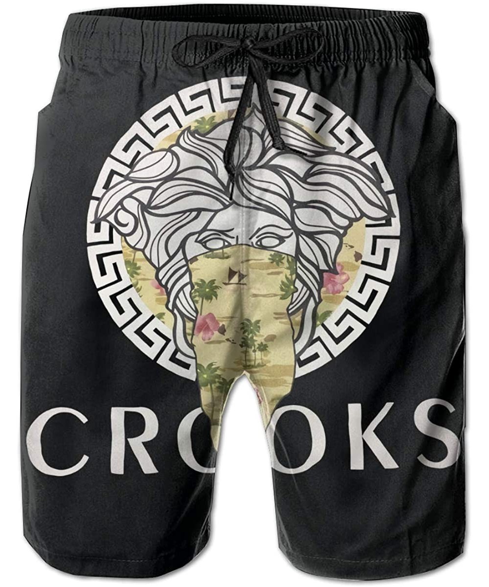 Board Shorts Crooks and Castle Men Summer Beach Shorts Quick Dry Beach Short Casual Shorts Swim Trunks Surfing Pants - White ...