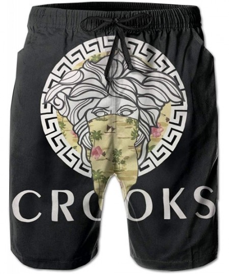 Board Shorts Crooks and Castle Men Summer Beach Shorts Quick Dry Beach Short Casual Shorts Swim Trunks Surfing Pants - White ...