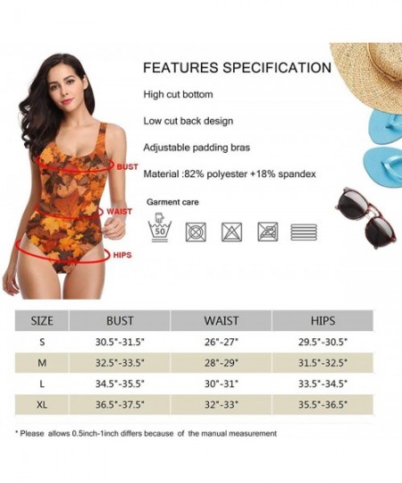 Racing Women's Beautiful Maple Weed Print One-Piece Swimsuit - Beautiful Maple Weed - CA18YEKTQU3