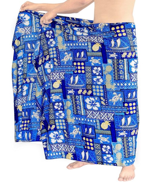 Cover-Ups Men's Loungewear Sarong Swimwear Cover Up Summer Beach Wrap Vacation - Blue_f325 - C811R7H5ZDD