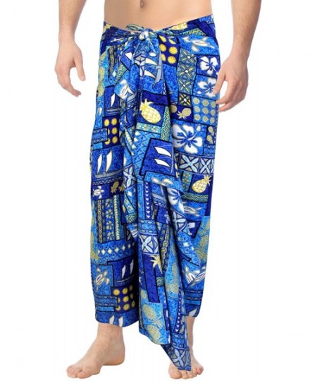 Cover-Ups Men's Loungewear Sarong Swimwear Cover Up Summer Beach Wrap Vacation - Blue_f325 - C811R7H5ZDD