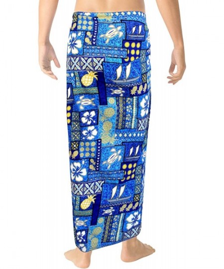 Cover-Ups Men's Loungewear Sarong Swimwear Cover Up Summer Beach Wrap Vacation - Blue_f325 - C811R7H5ZDD