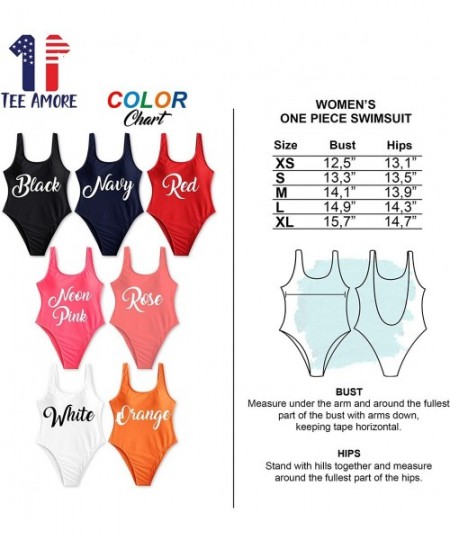 One-Pieces Bride Squad Bachelorette Pool Party One Piece High Leg Swimsuit - Bride - Orange - CA199TKXUID