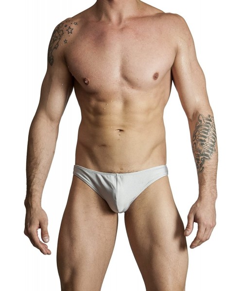 Briefs Mens Solid Thong Swimsuit - Gray - CF194AMSMWS