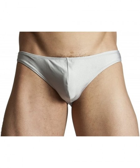 Briefs Mens Solid Thong Swimsuit - Gray - CF194AMSMWS