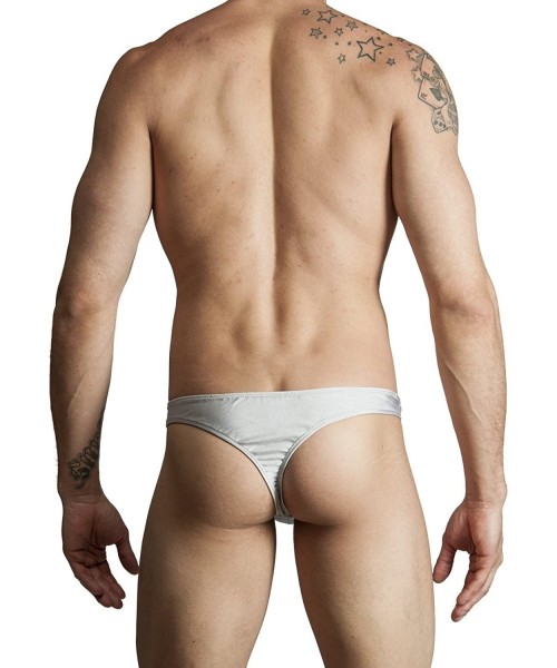 Briefs Mens Solid Thong Swimsuit - Gray - CF194AMSMWS