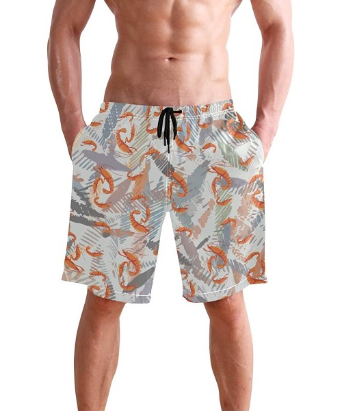 Board Shorts Mens Surfing Shorts The Flag of Trinidad and Tobago Swim Trunks Shorts - Shrimp Cool - CL18X9CQZLN