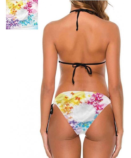 Bottoms Bathing Suit Butterflies- Nature Botanic Spring Comfortable- Cute and Sexy - Multi 06-two-piece Swimsuit - CT19E78W4WX