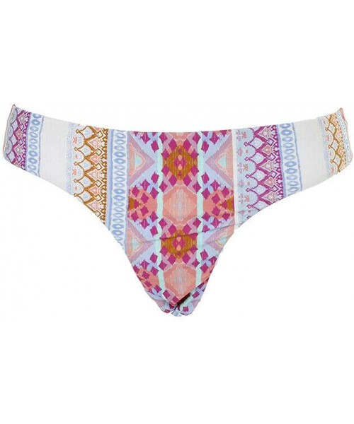 Bottoms Women's Printed Cheeky Bikini Bottoms- Blue Multi - C918T05SCGK