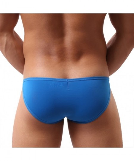 Briefs Low Waist Bikini Swimwear Men's Comfortable Fashion Underwear Briefs B1133 - Blue/White/Black - C412GT0G56J