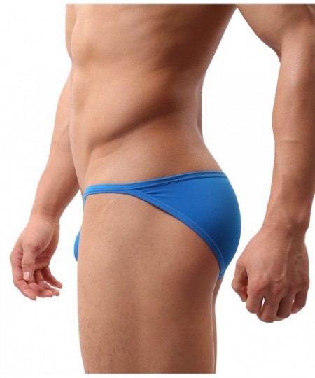 Briefs Low Waist Bikini Swimwear Men's Comfortable Fashion Underwear Briefs B1133 - Blue/White/Black - C412GT0G56J