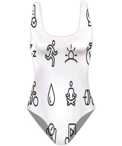 One-Pieces Hand Shadow Puppets swan-Women's Conservative Athletic One Piece Training Swimsuit Bear S - Multi 22 - CB190TK8K2Z