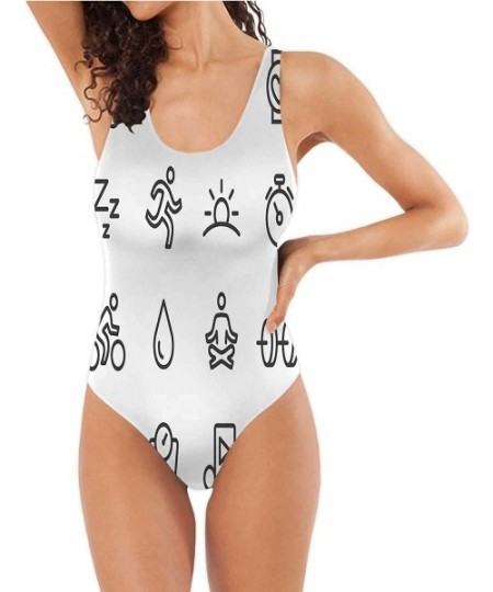 One-Pieces Hand Shadow Puppets swan-Women's Conservative Athletic One Piece Training Swimsuit Bear S - Multi 22 - CB190TK8K2Z