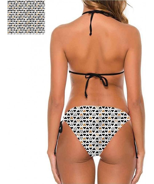 Bottoms Bikini Sets Retro- Diagonal Stripes and Circles Comfortable- Cute and Sexy - Multi 08-two-piece Swimsuit - CY19E7L9UYZ