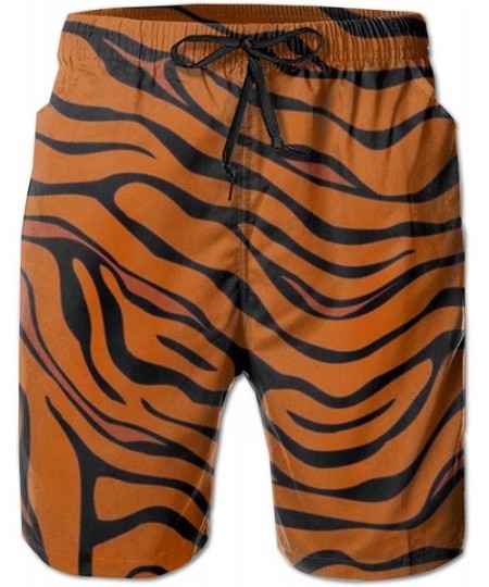 Trunks Mens Swim Trunks Quick Dry Beach Shorts Drawstring Waist Surf Shorts (Nurse Appliance) - Tiger Stripe Animal - CD18RNT...