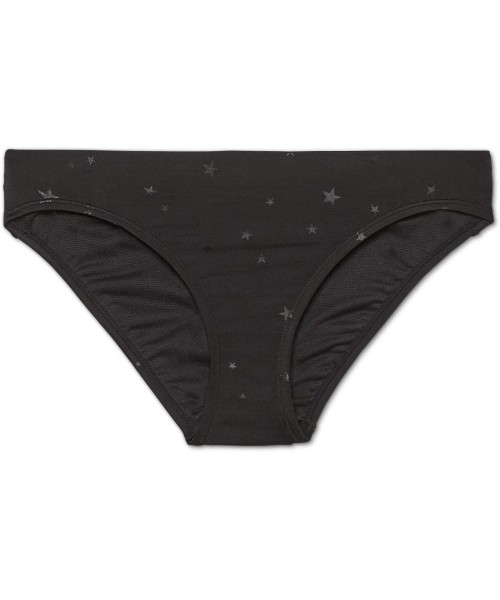 Bottoms Women's Foil Star Hipster Bikini Bottom - Star Black - CD195R6QC4U